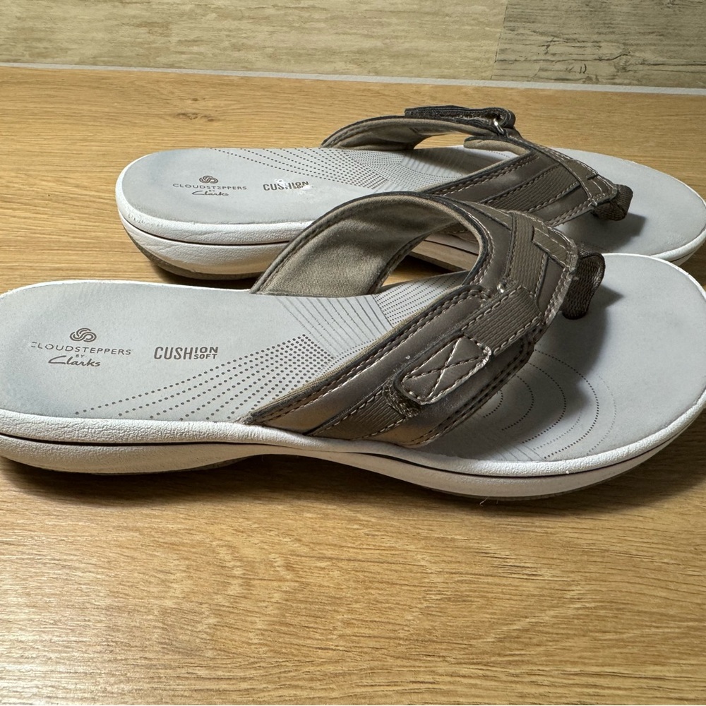 Clarks Brown and Cream Sandals